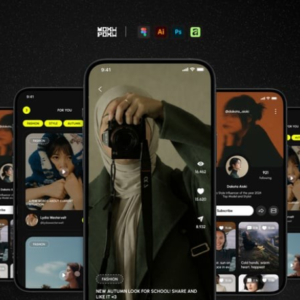 Download UI design resources for lightweight video social and short-video apps.