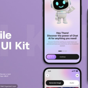 An AI application suite: AI mobile app UI kit.